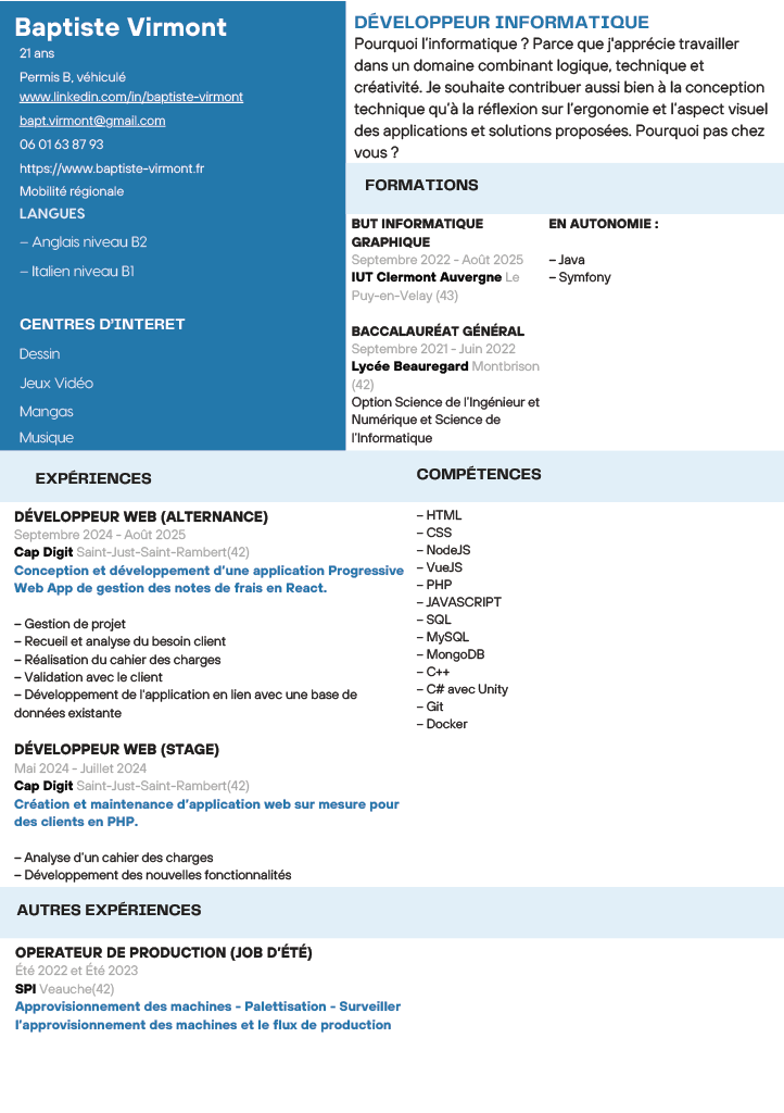 Mon CV